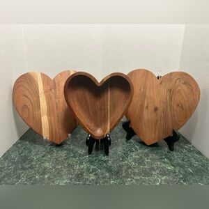 Wooden Valentine’s Heart Risers & Matching Wooden Heart Bowl